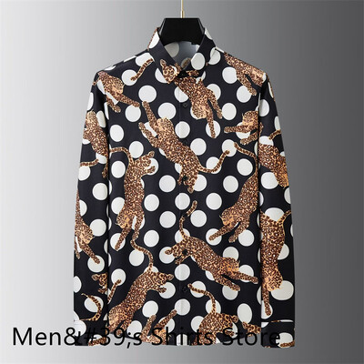 Nova muška košulja s otisnutim slovima na preklop, visokokvalitetna ležerna uska poslovna društvena košulja dugih rukava