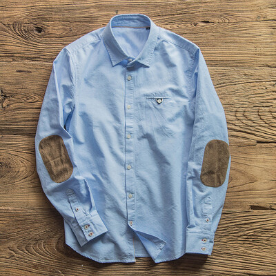 Retro košulja Oxford Japanska poslovna ležerna trendi moda Široke majice za sve kombinacije Muške robne marke Košulje dugih rukava s krpicama Odjeća