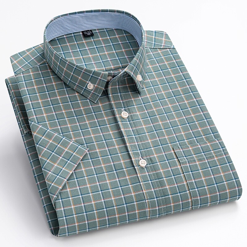 100% puuvillane Oxfordi meeste särk lühikeste varrukatega uus kvaliteetne äri vabaaja moodne meeste suures suuruses särk Formaalne S-7XL