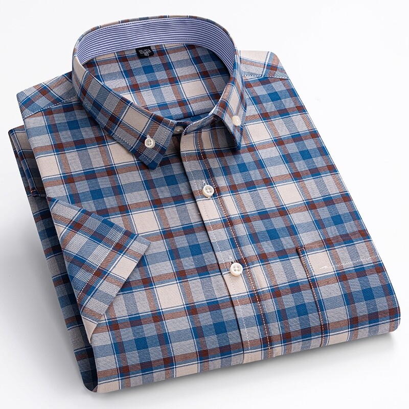 100% puuvillane Oxfordi meeste särk lühikeste varrukatega uus kvaliteetne äri vabaaja moodne meeste suures suuruses särk Formaalne S-7XL