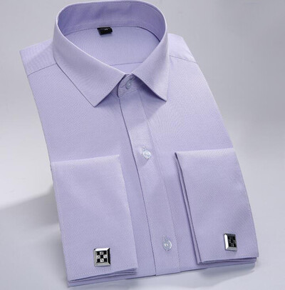 Kvaliteetne pidulik prantsuse mansetinööbid särk Meeste pikkade varrukatega smoking meeste bränd Slim Fit Button Cuff Meeste kleit särgid pidu pulmad