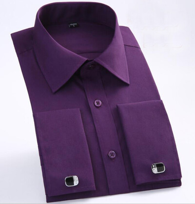 Kvaliteetne pidulik prantsuse mansetinööbid särk Meeste pikkade varrukatega smoking meeste bränd Slim Fit Button Cuff Meeste kleit särgid pidu pulmad