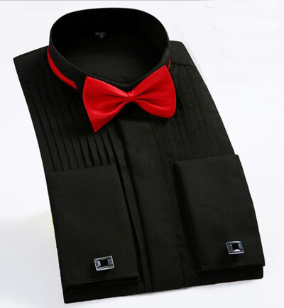 Kvaliteetne pidulik prantsuse mansetinööbid särk Meeste pikkade varrukatega smoking meeste bränd Slim Fit Button Cuff Meeste kleit särgid pidu pulmad