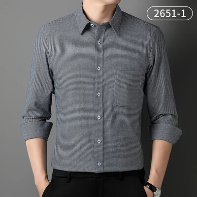 100% puuvillase lihvimisega täissärgid meestele saledad vabaaja hagijahambuline tavaline särk pikkade varrukatega mugavad ühetaskulised riided