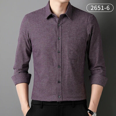 100% puuvillase lihvimisega täissärgid meestele saledad vabaaja hagijahambuline tavaline särk pikkade varrukatega mugavad ühetaskulised riided