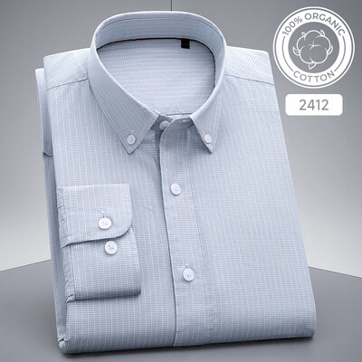 Uus särgis Mood Korea 100% puuvillased vabaaja särgid meestele saleda vormiga pidulik tavaline särk hagijas ruuduline kõrge kvaliteediga riided