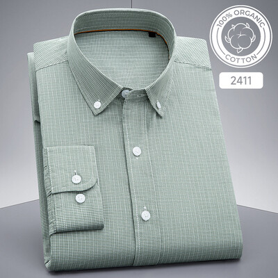 Uus särgis Mood Korea 100% puuvillased vabaaja särgid meestele saleda vormiga pidulik tavaline särk hagijas ruuduline kõrge kvaliteediga riided