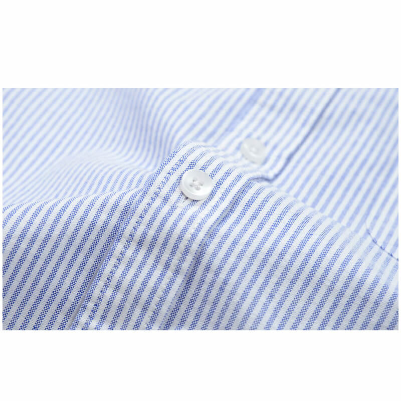 Νέο 100% βαμβακερό πουκάμισο Oxford Ανδρικό μακρυμάνικο ριγέ καρό πουκάμισο καθημερινά Κορεάτικα ρούχα υψηλής ποιότητας Επαγγελματικό πουκάμισο γκρι