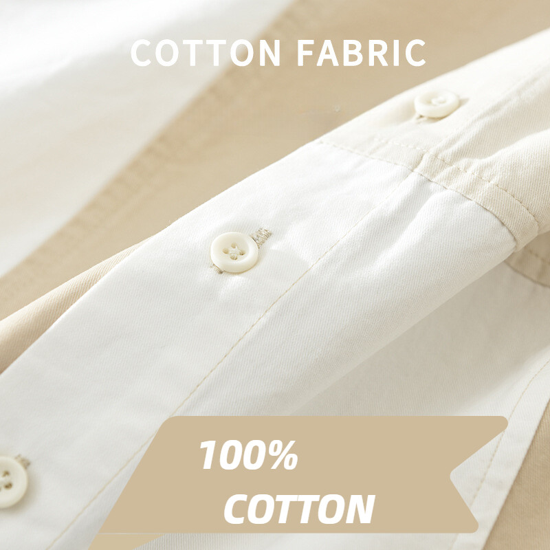 Jesen 2024. Nove ležerne patchwork košulje od 100% pamuka za muškarce Odjeća s vezom Meke muške košulje dugih rukava CM7315