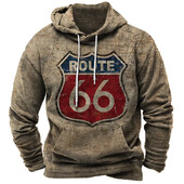 Vintage Hoodie Route 66 3D Prindiga Pusad Mood Pusad Pusad Poiss Naiste Kampsunid Meeste Spordidressid Mehed Naiste Riided