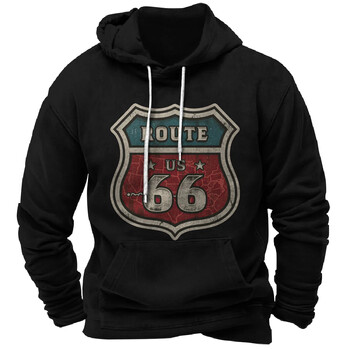 Vintage Hoodie Route 66 3d Print Hoodies Модни суитчъри с качулка Момче Дамски суичъри Мъжки анцузи Мъже Дамски дрехи