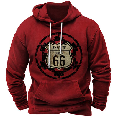 Vintage Hoodie Route 66 3D Prindiga Pusad Mood Pusad Pusad Poiss Naiste Kampsunid Meeste Spordidressid Mehed Naiste Riided