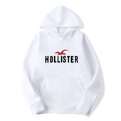HOLLISTER férfi kapucnis pulóver utcai hétköznapi sport stílusú hosszú ujjú Kenguru zseb polár pulóverrel őszre és télre