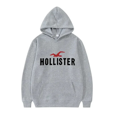 HOLLISTER férfi kapucnis pulóver utcai hétköznapi sport stílusú hosszú ujjú Kenguru zseb polár pulóverrel őszre és télre