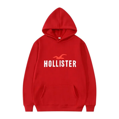 HOLLISTER férfi kapucnis pulóver utcai hétköznapi sport stílusú hosszú ujjú Kenguru zseb polár pulóverrel őszre és télre