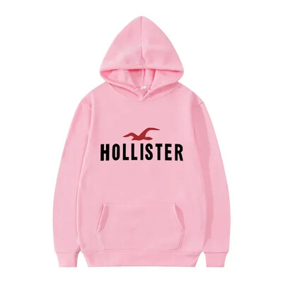 HOLLISTER férfi kapucnis pulóver utcai hétköznapi sport stílusú hosszú ujjú Kenguru zseb polár pulóverrel őszre és télre