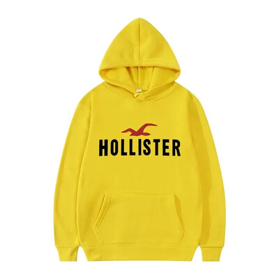 HOLLISTER férfi kapucnis pulóver utcai hétköznapi sport stílusú hosszú ujjú Kenguru zseb polár pulóverrel őszre és télre