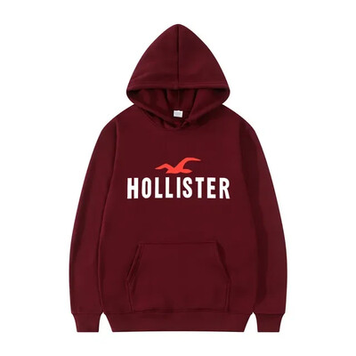 HOLLISTER férfi kapucnis pulóver utcai hétköznapi sport stílusú hosszú ujjú Kenguru zseb polár pulóverrel őszre és télre