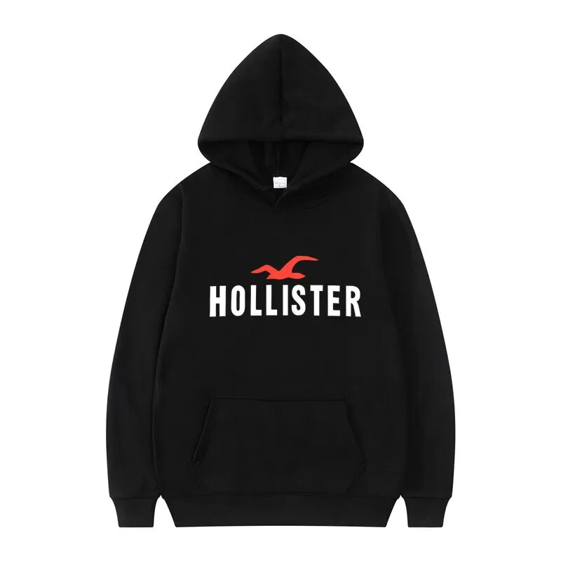 HOLLISTER férfi kapucnis pulóver utcai hétköznapi sport stílusú hosszú ujjú Kenguru zseb polár pulóverrel őszre és télre