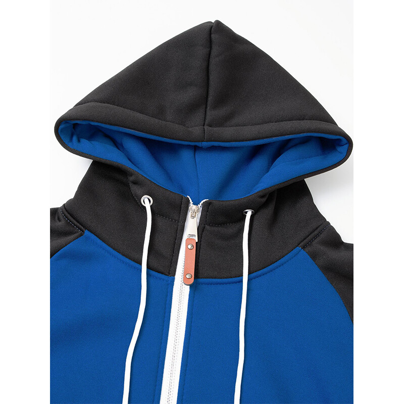 Sügistalvine uus meeste kapuuts, soe tänavariietus, mood ülerõivas, lapiline kapuutsiga dressipluus vabaaja fliisist lukuga mantlid