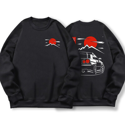 Japanski stil automobila Jdm Culture Gtr Racing Hoody muška ulična ležerna majica s kapuljačom Jesenska široka ženska majica s kapuljačom i jednostavnim flisom