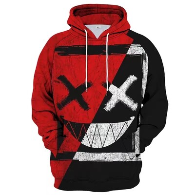 Model XOXO Moda Diavol cu fața zâmbitoare Imprimare 3D Hanorac Moda bărbați Ocazional Pulover amuzant Hanoră Hip Hop Moda de toamnă Nou