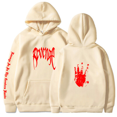 Kättemaksu kapuutsid Meeste moega trükitud pikkade varrukatega kampsunid Naiste vabaaja Harajuku hip-hop tänavarõivad kapuutsiga pulloverid Sudaderas