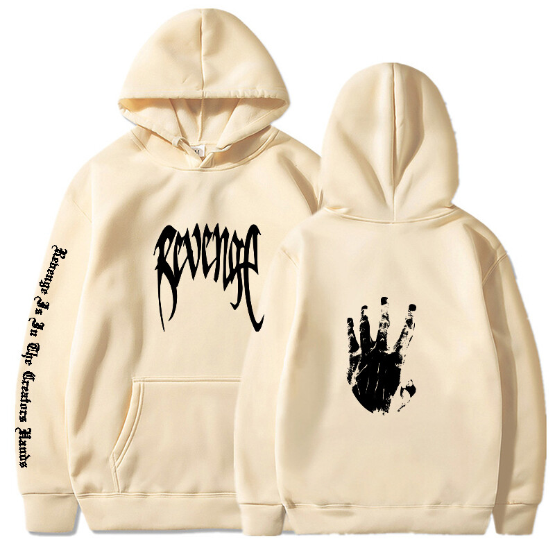 Kättemaksu kapuutsid Meeste moega trükitud pikkade varrukatega kampsunid Naiste vabaaja Harajuku hip-hop tänavarõivad kapuutsiga pulloverid Sudaderas
