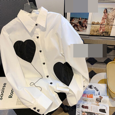 Design Rope Wearing Love Shirt 21 Jesen/zima Nova korejska široka jednoredna polo majica s ovratnikom