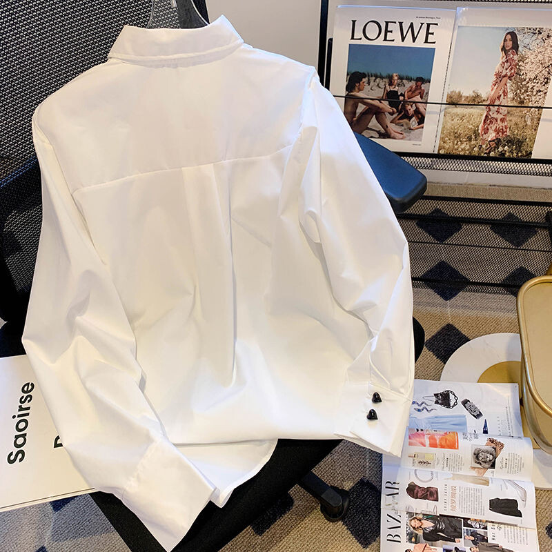 Design Rope Wearing Love Shirt 21 Jesen/zima Nova korejska široka jednoredna polo majica s ovratnikom