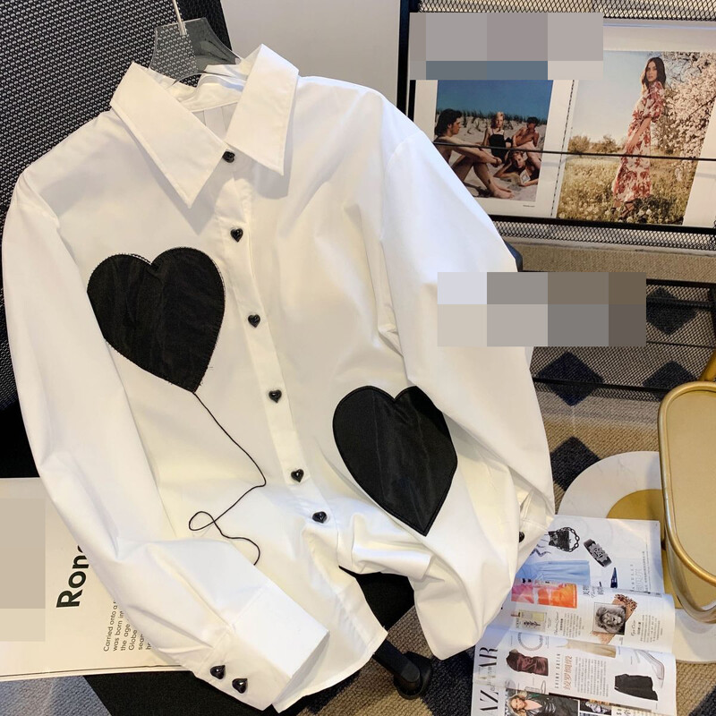 Design Rope Wearing Love Shirt 21 Jesen/zima Nova korejska široka jednoredna polo majica s ovratnikom