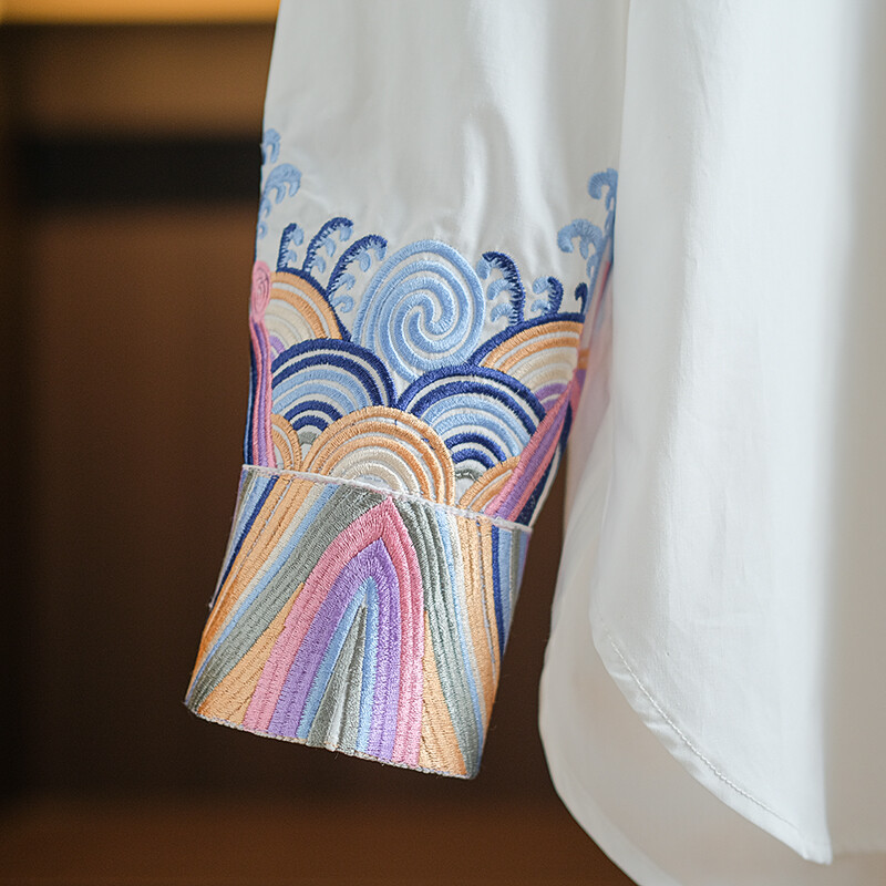 Cămăși pentru femei în stil chinezesc din satin, primăvară, vară, bluze, brodate din mătase, mâneci lungi, top pentru femei, îmbrăcăminte largi