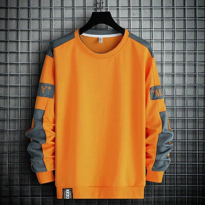 2024 Muški Sweatshirt Hoodies Harajuku Hip Hop Streetwear Ležerni muški pulover Hoodie Proljeće Jesen Patchwork Sweatshirts Mend