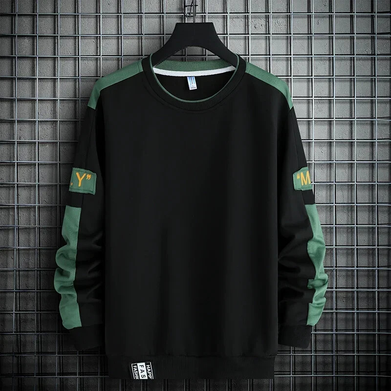 2024 Muški Sweatshirt Hoodies Harajuku Hip Hop Streetwear Ležerni muški pulover Hoodie Proljeće Jesen Patchwork Sweatshirts Mend