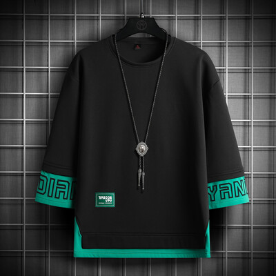 Hip Hop largi tricouri Streetwear pentru bărbați ocazional mozaic 2024 vară mâneci scurte tricou negru alb tricouri plus oversize 5XL