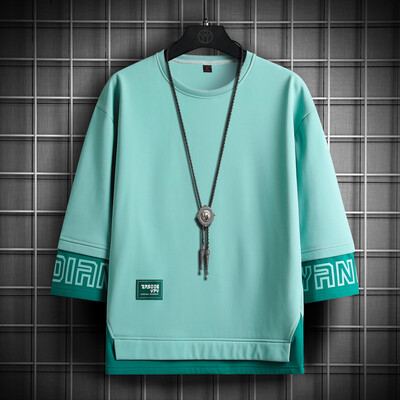 Hip hop široke muške ulične majice Ležerne patchwork Ljeto 2024. Crno-bijela majica kratkih rukava Plus oversize 5XL