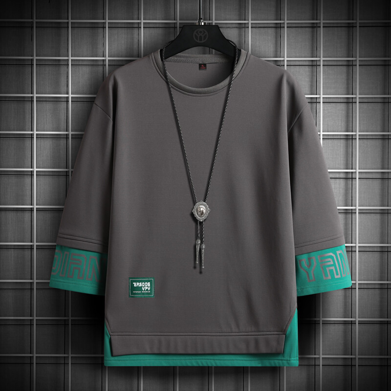 Hip hop široke muške ulične majice Ležerne patchwork Ljeto 2024. Crno-bijela majica kratkih rukava Plus oversize 5XL