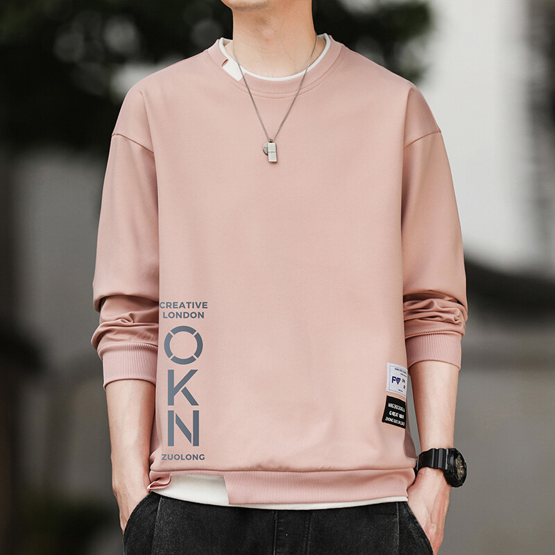 Novi jesenski/zimski modni trend, jednobojni, svestrani, ležerni, ležerni pulover s dugim rukavima, s okruglim izrezom i slovima