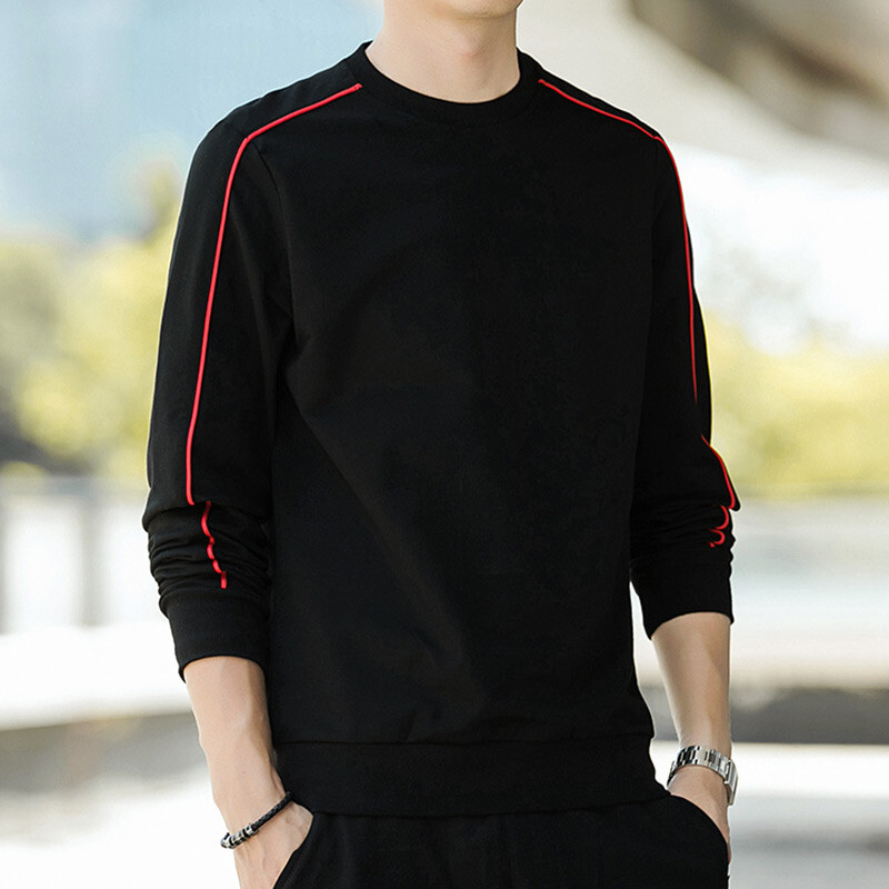 Modna široka korejska trenirka sa spojenim O-izrezom Muška odjeća 2024. Proljeće Jesen Nove prevelike ležerne majice Višestruke majice