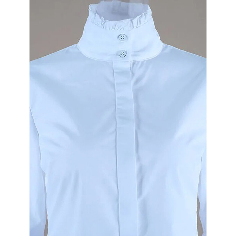 Krisnana 2024. modne ženske bluze dugih rukava širokih zakopčanih jednobojnih spojeva, samostojećeg ovratnika, bluze i majice, majice