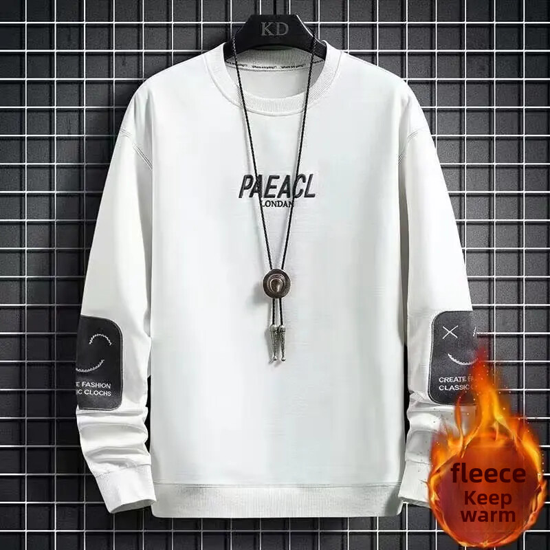 Trendikas kevad-sügis fliisvoodriga aluskihiga meeste dressipluus, vabaaja keskkooliõpilaste lahedad kapuutsid