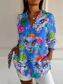 Velika temperamentna široka ženska košulja Modna ležerna košulja Elegantna ženska košulja 3/4 rukava Blagdanska majica za vikend ribolov