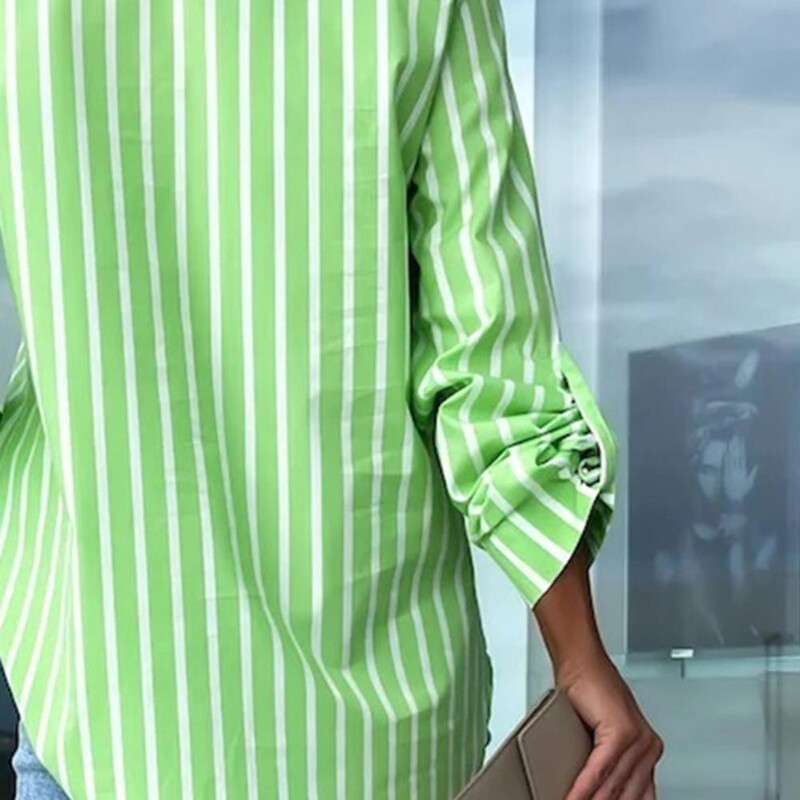 Camisas De Mujer Ženska košulja Bluza Prugasta klasična majica s dugmadima s printom Ležerna košulja dugih rukava Jesen i zima Majice Košulje i bluze