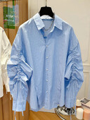 LANMREM Chic Ženske košulje s dugim rukavima na revere, jednoredno kopčanje, široka gornja uredska odjeća za dame, novo 2024. 2DA7808