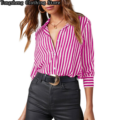 Ženska košulja s ledenim svilenim printom dugih rukava Independent Station 2024, nova leopard pruga, ležerna odjeća