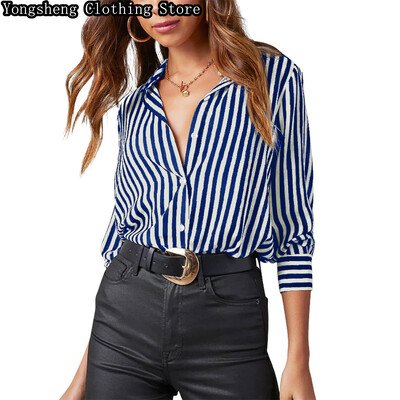 Ženska košulja s ledenim svilenim printom dugih rukava Independent Station 2024, nova leopard pruga, ležerna odjeća