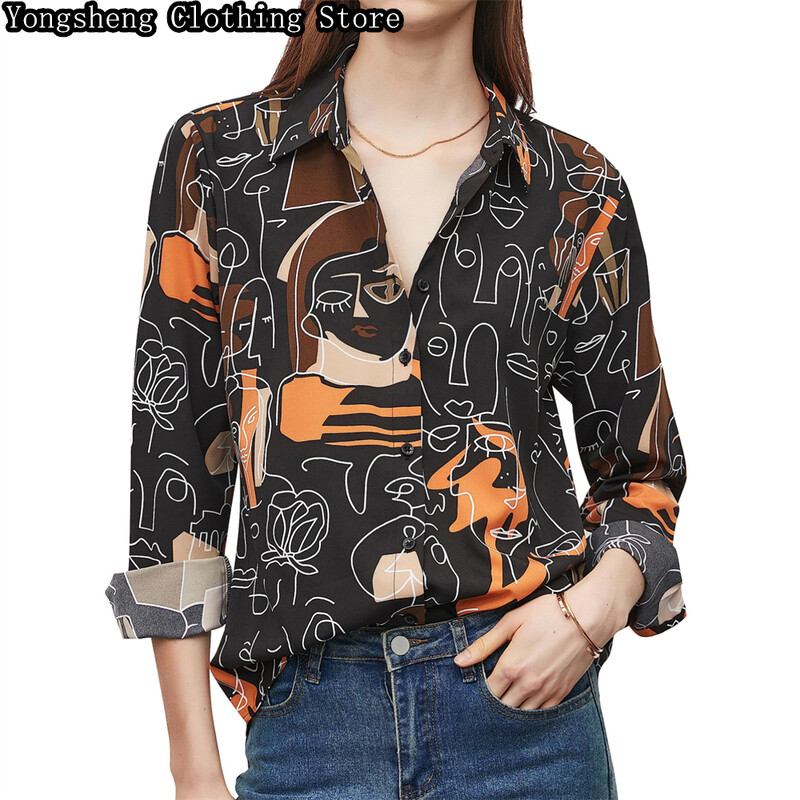 Ženska košulja s ledenim svilenim printom dugih rukava Independent Station 2024, nova leopard pruga, ležerna odjeća