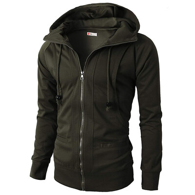 Jesen Zima Nova široka, ležerna sveobuhvatna majica s kapuljačom na patentni zatvarač Muški jednobojni modni kardigan s kapuljačom Hombre gornji muški kaput