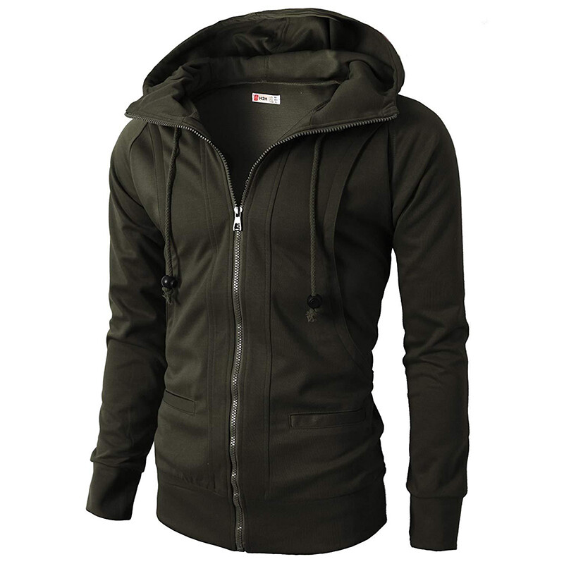 Jesen Zima Nova široka, ležerna sveobuhvatna majica s kapuljačom na patentni zatvarač Muški jednobojni modni kardigan s kapuljačom Hombre gornji muški kaput