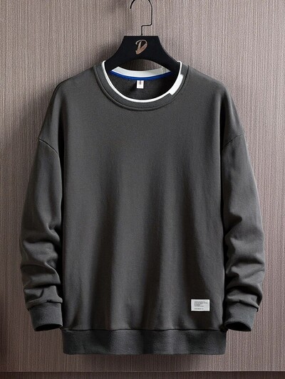 Pulover pentru bărbați, toamnă și iarnă, la modă, cu fundul unic, cu gât rotund